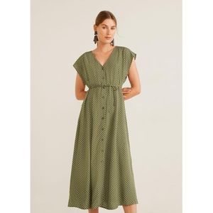 MANGO button front midi dress